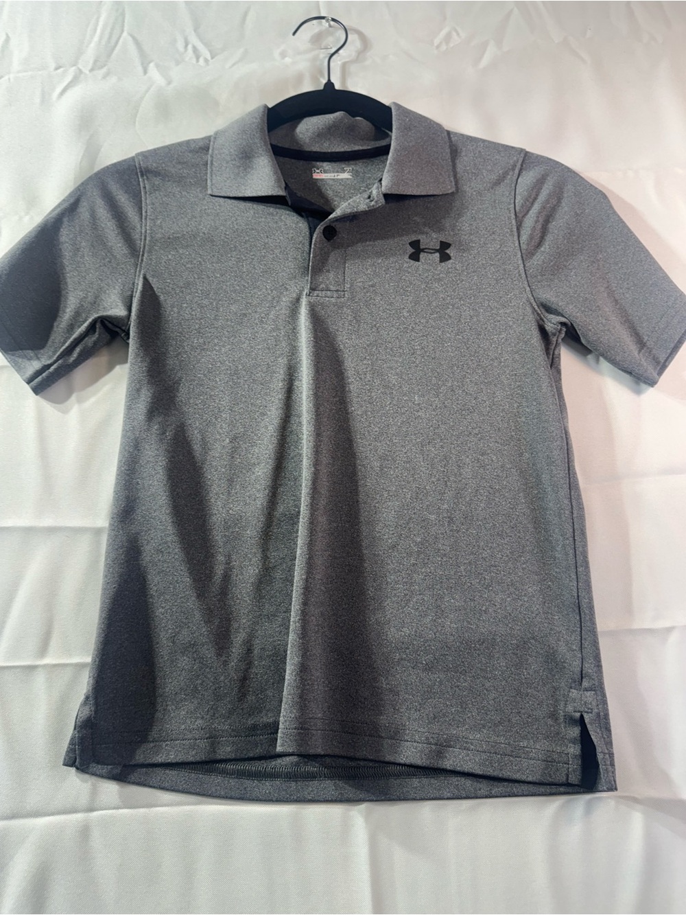 Under Armour Size 7 Gray Heather Boys' Performance Polo